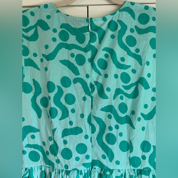 Oliphant CAP SLEEVE MIDI-‎ ACADIA AQUA Dress Large - Picture 6 of 7